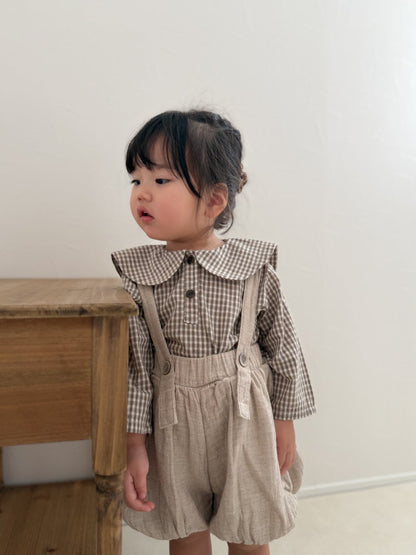 mimi market check sailor blouse (75-90cm)