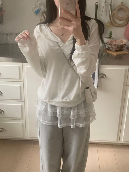 簡約條紋抽繩帽上衣 *共2色