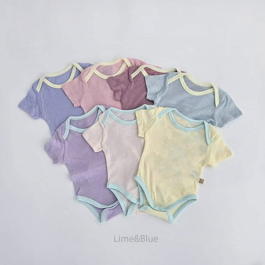 Lime&Blue 撞色透氣包屁衣 (Bebe)