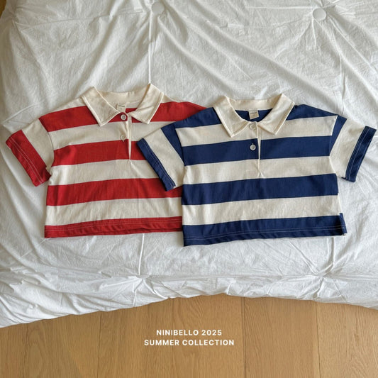 Ninibello 粗條紋polo領上衣 (80-130cm)