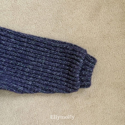 EllyMolly 針織羅狀鈕扣外套 (90-160cm)