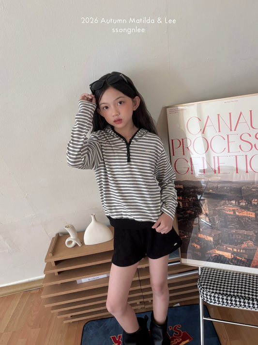 matilda&lee stripe crop hoodie (85-165cm)