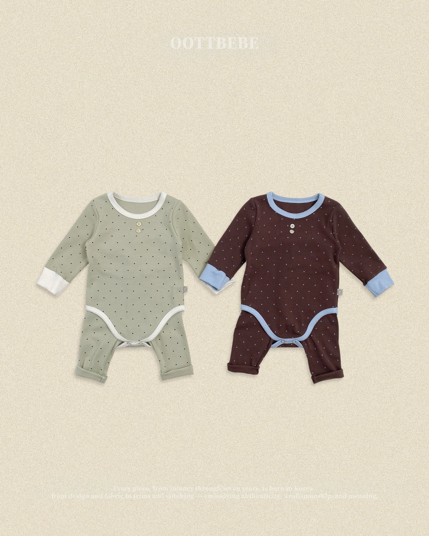 oottbebe chouchou dot suits (0-12m)