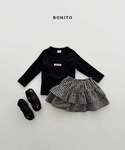 bonito check cancan skirt (~80-140cm)