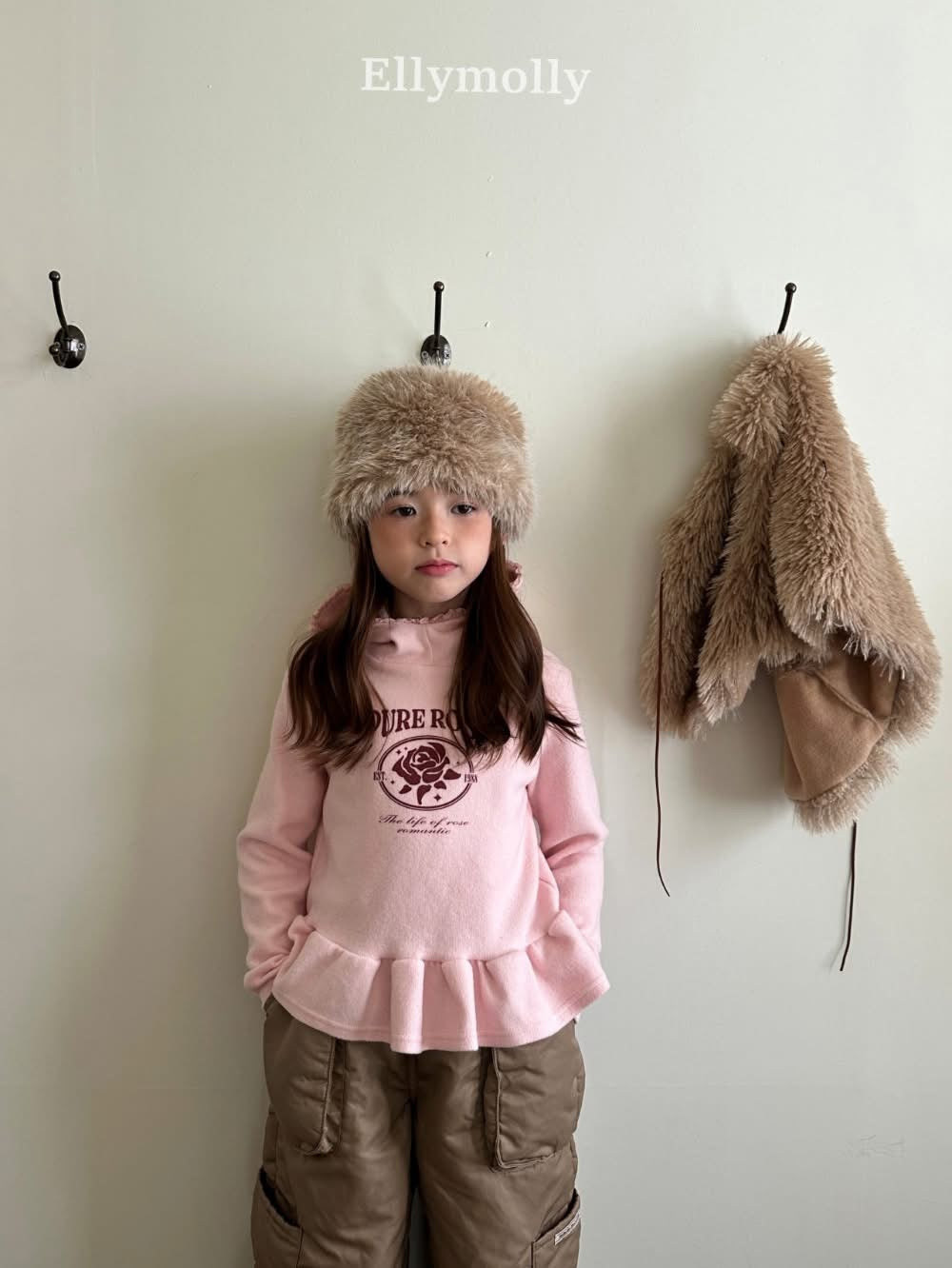 EllyMolly rose玫瑰裙擺連帽上衣 (90-145cm)