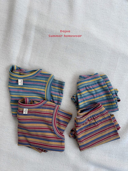 Dajoa 無袖彩色條紋套裝居家服 (70-115cm)