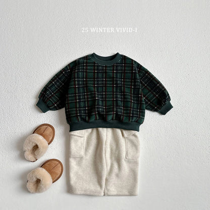 Vivid 紅綠格紋上衣 (75-135cm)