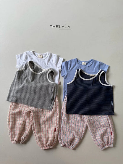 Lala Boxy Stripe Sleeveless Top (~75-115cm)