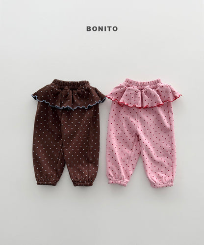 bonito dot frill jogger pants (~80-140cm)