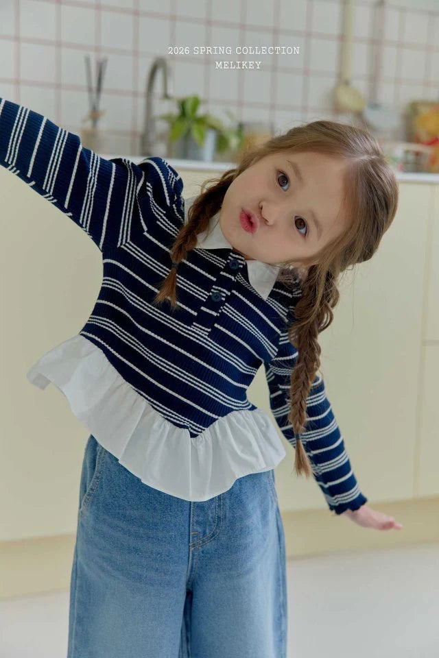 melikey diagonal frill collar T (~80-140cm)