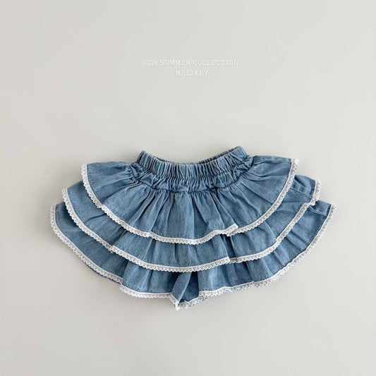 melikey lace denim cancan skirt (~80-140cm)