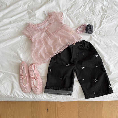 ninibello ribbon sugar denim pants (80-130cm)
