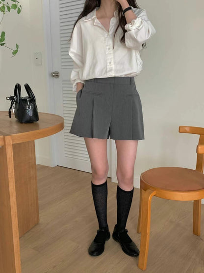 壓摺休閒西裝短褲 *共2色