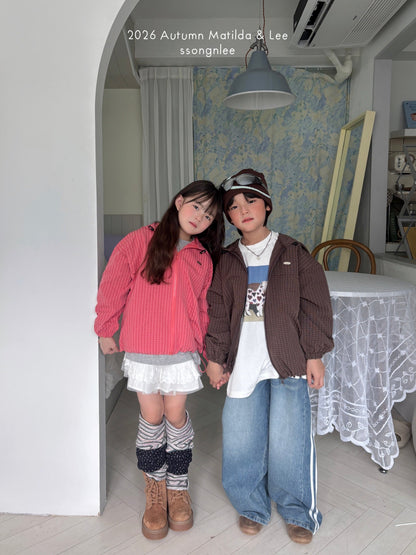matilda&lee check hood jumper (85-165cm)