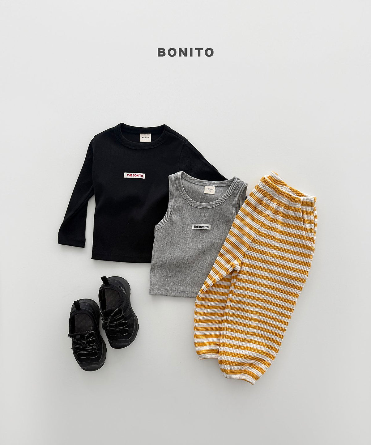 bonito color rib tee (~80-140cm)