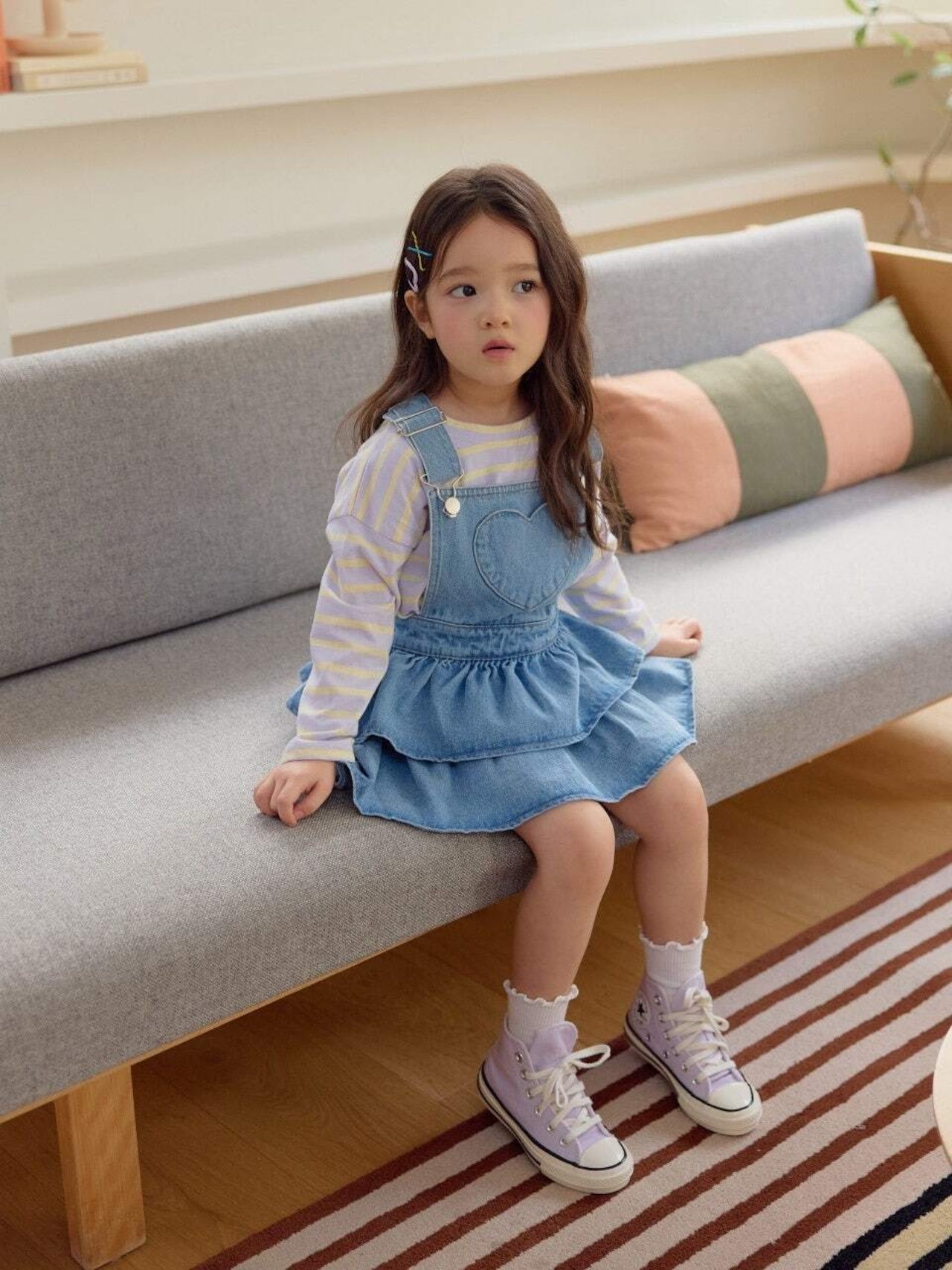 DAILYBEBE heart suspender skirt (75-145cm)