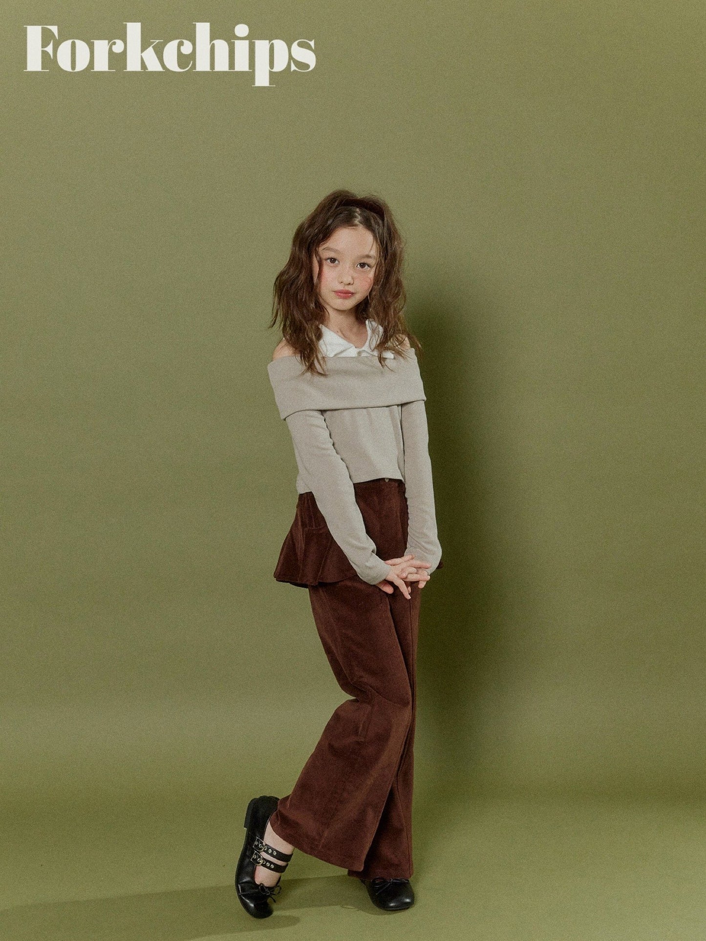 FORKCHIPS maple shoulder t-shirt (95-160cm)