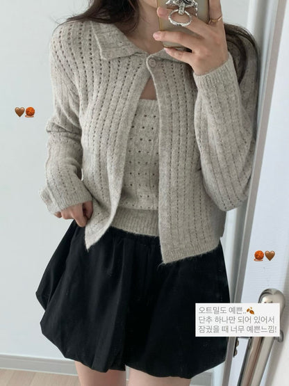 氣質翻領針織set 🧶 *共4色