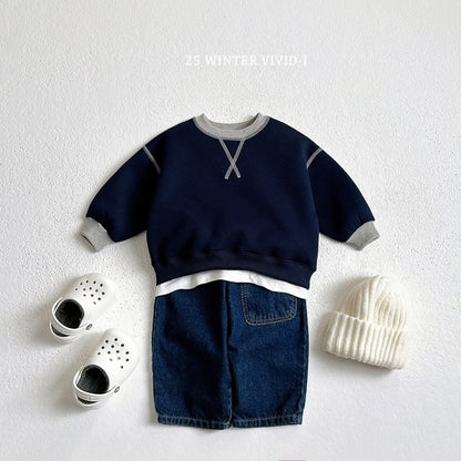 Vivid 交叉車縫線上衣 (75-135cm)