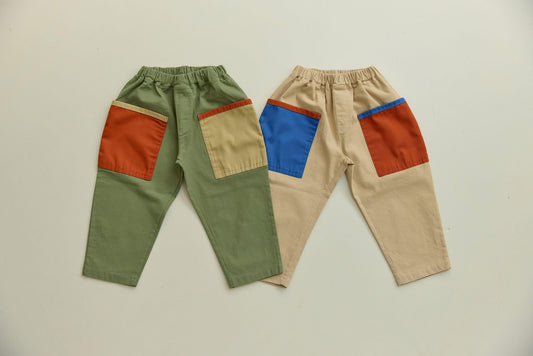 Orangemom 撞色休閑長褲 (95-140cm)