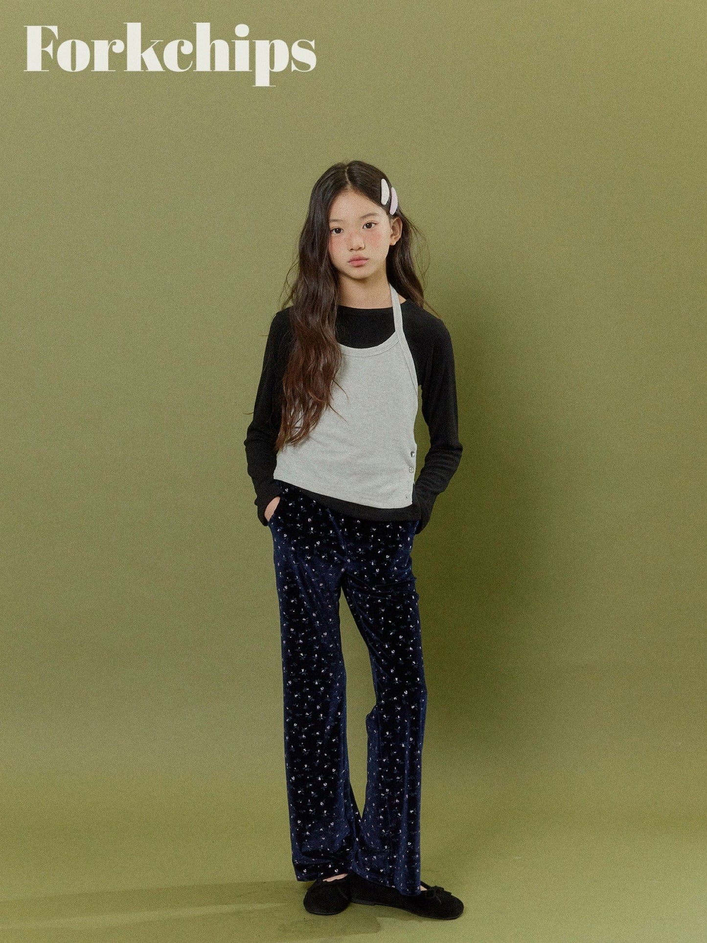 FORKCHIPS bloom velvet pants (95-160cm)