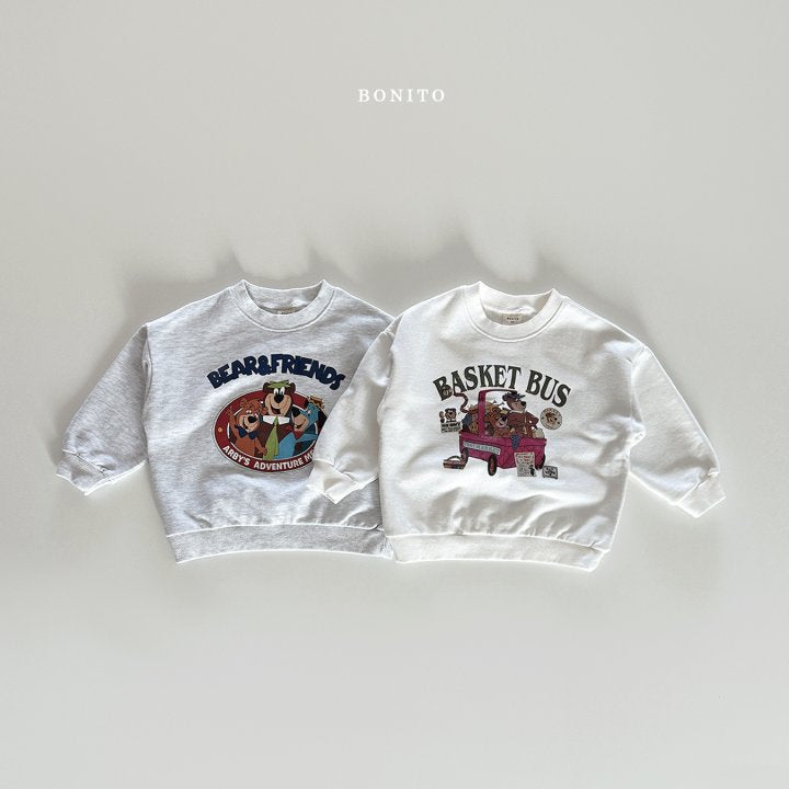 Bonito bear&friends sweatshirt (12m-120cm)