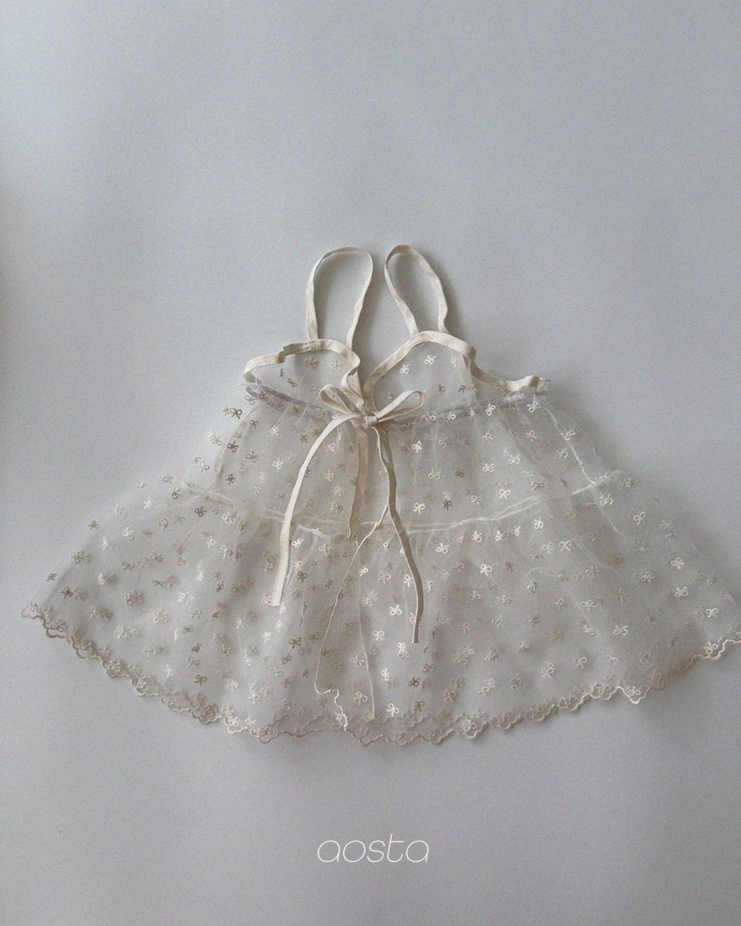 Aosta lace ribbon open dress