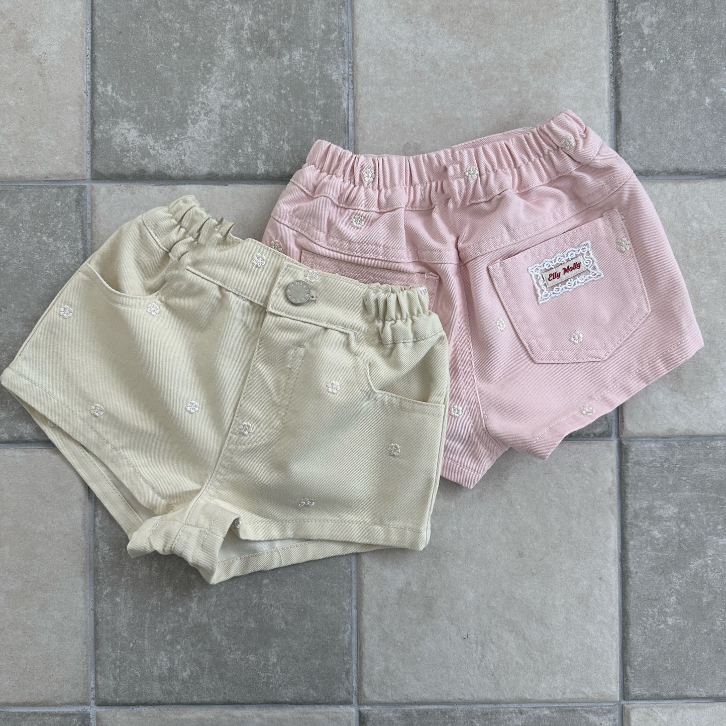 ELLYMOLLY daisy embroidery shorts (90-145cm)