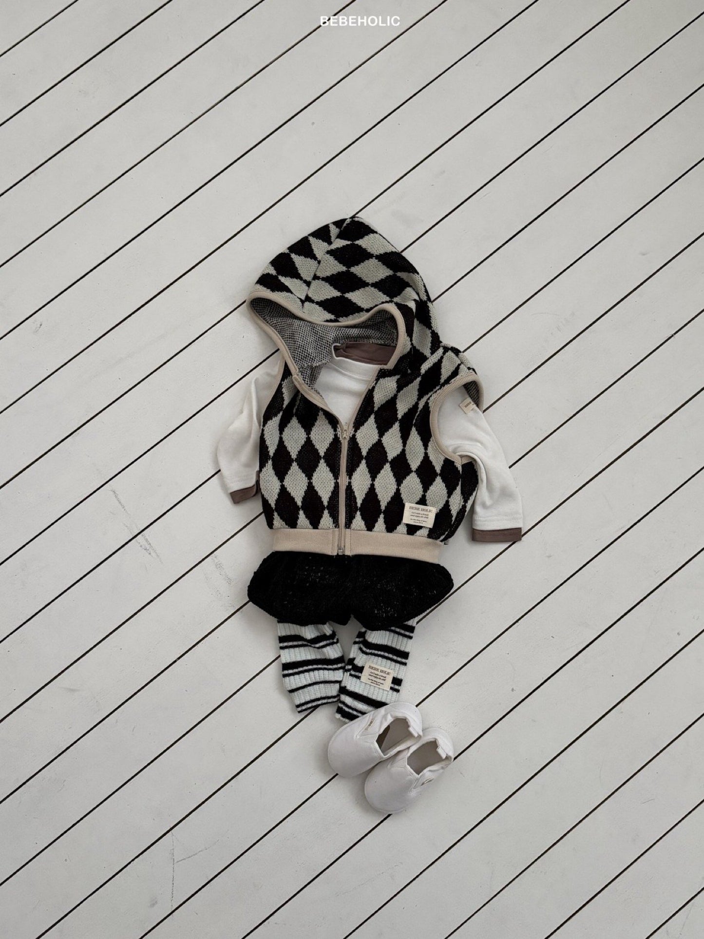 bebeholic dia hooded vest (6-18m)