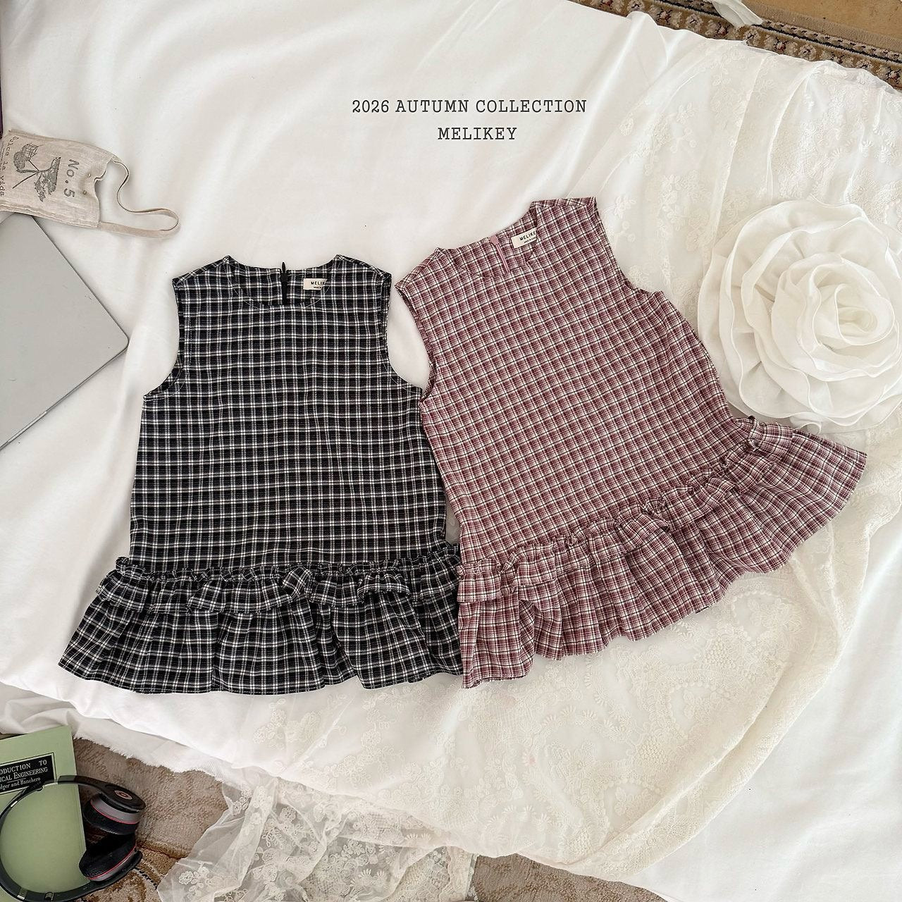 melikey check frill ops (~80-140cm)
