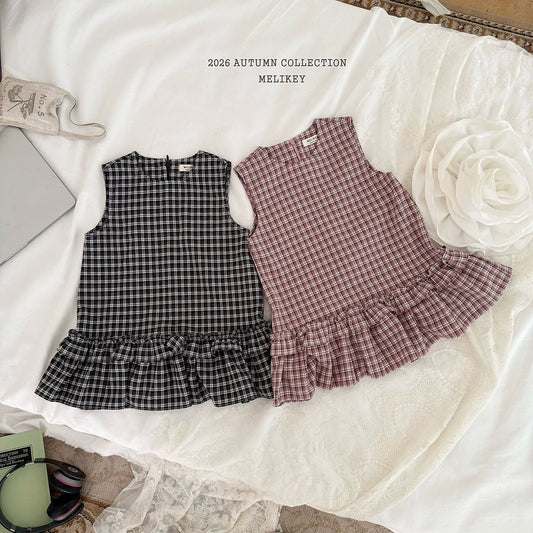 melikey check frill ops (~80-140cm)
