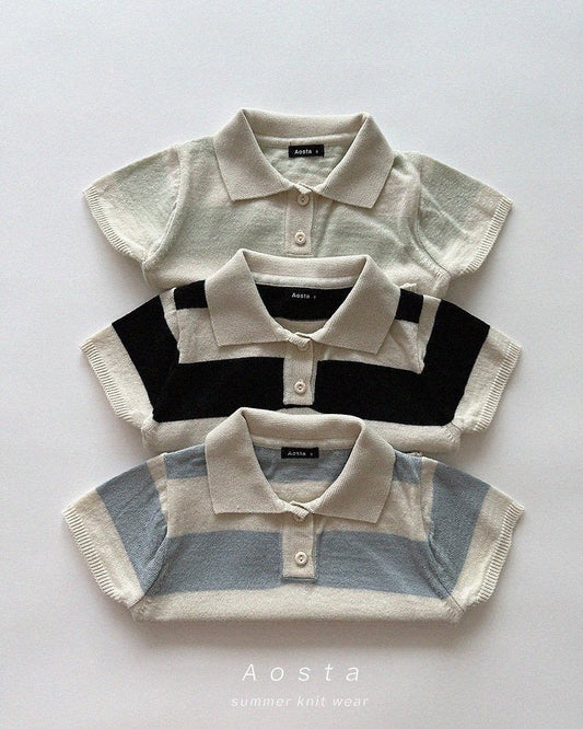 Aosta knit collar tee (~80-115cm)