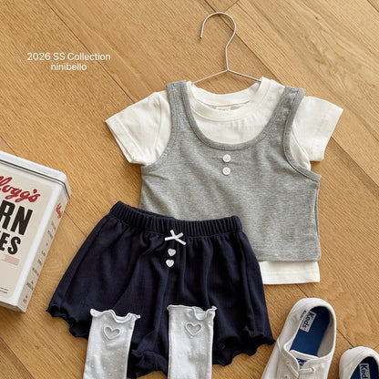 ninibello daily sleeveless layered tee (80-130cm)
