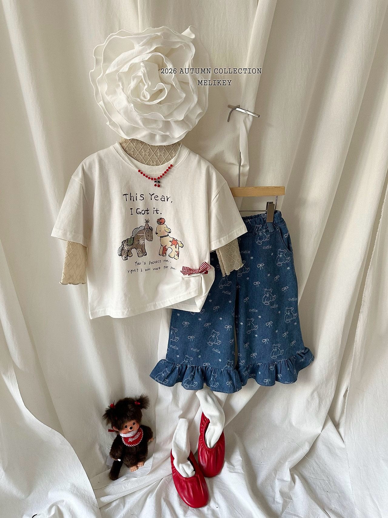 melikey bear frill denim (~80-140cm)