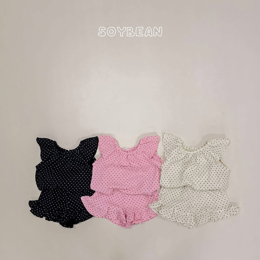 Soybean 圓點荷葉套裝 (75-118cm)