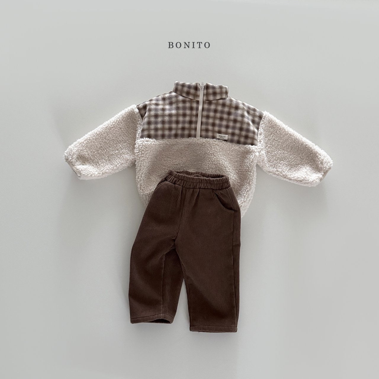 Bonito check tumbler half-zip (~80-140cm)