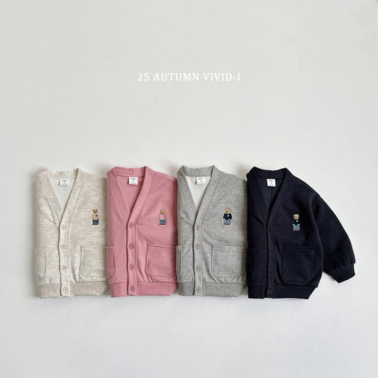 Vividi 經典刺繡熊熊口袋外套 (75-135cm)