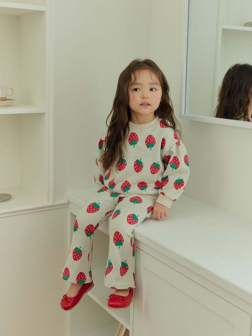 DAILYBEBE strawberry flare pants SET-UP (75-145cm)