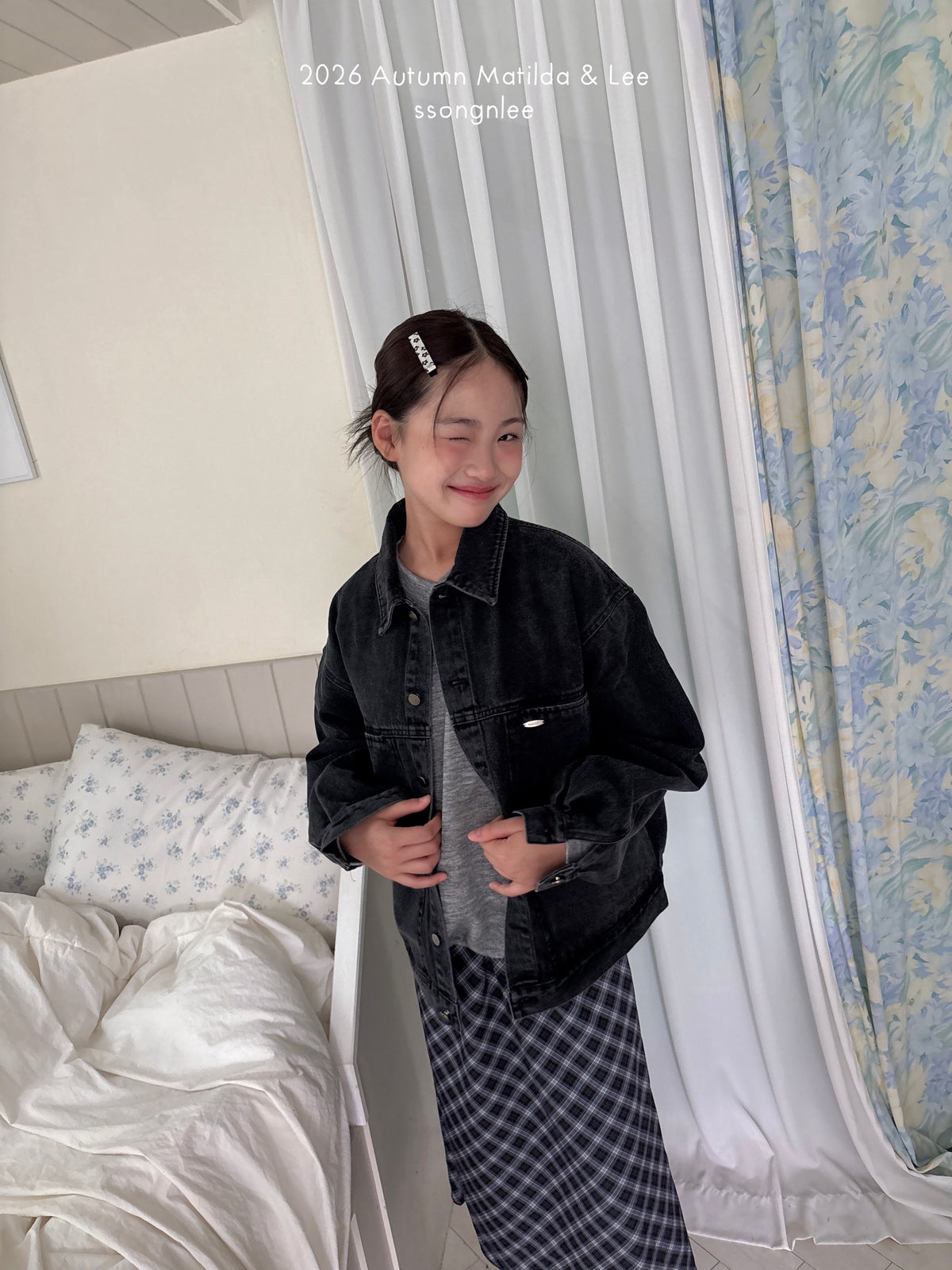 matilda&lee washed denim jacket (85-165cm)