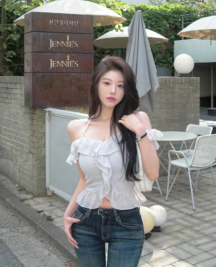 輕紗荷葉邊設計感blouse *共2色
