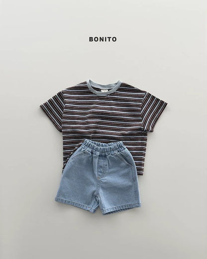 Bonito uni stripe color tee (~80-140cm)