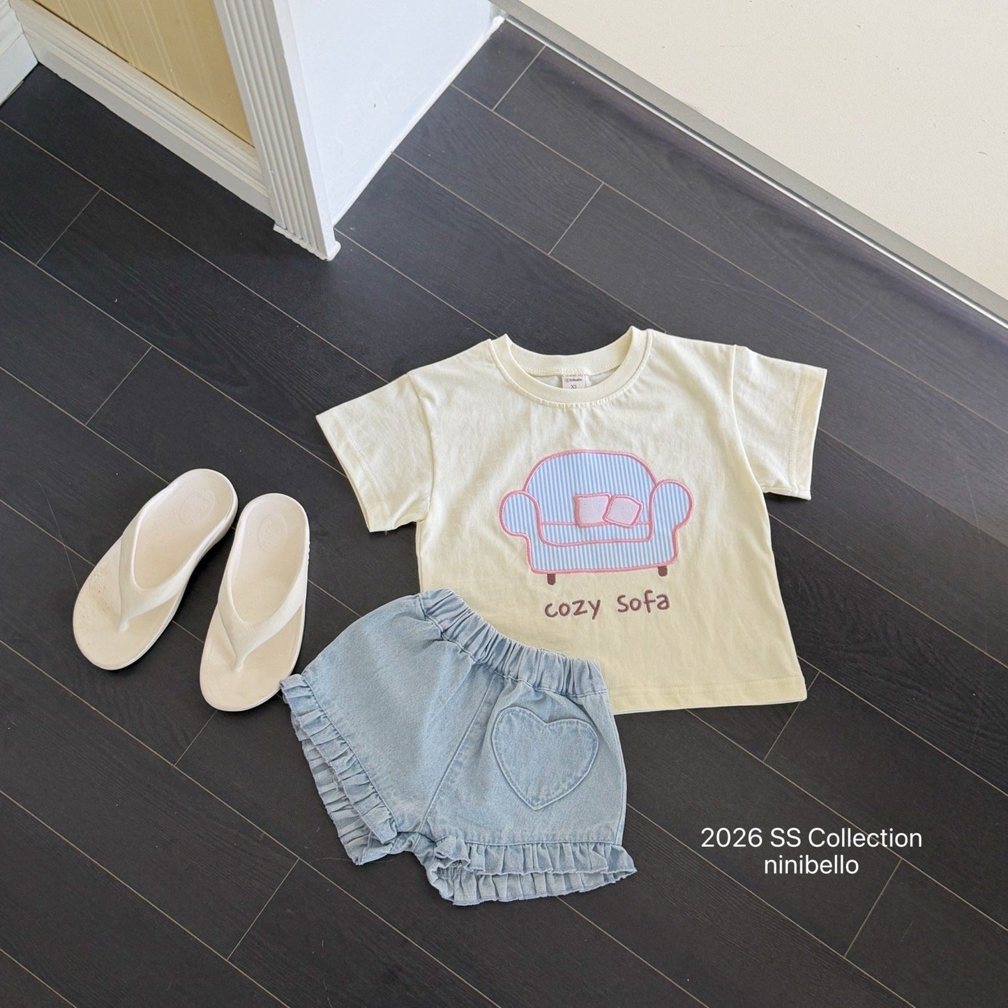 ninibello heart frill denim pants (80-130cm)