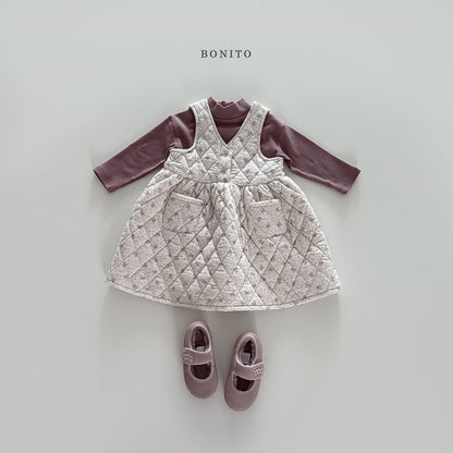 Bonito small flower quilted one-piece (~80-140cm)