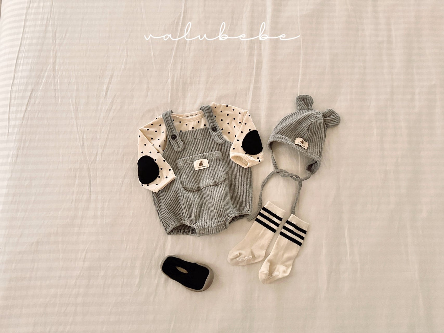 valubebe waffle suspender suit (6-18m)