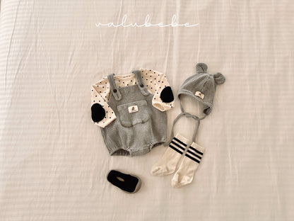 valubebe waffle suspender suit (6-18m)