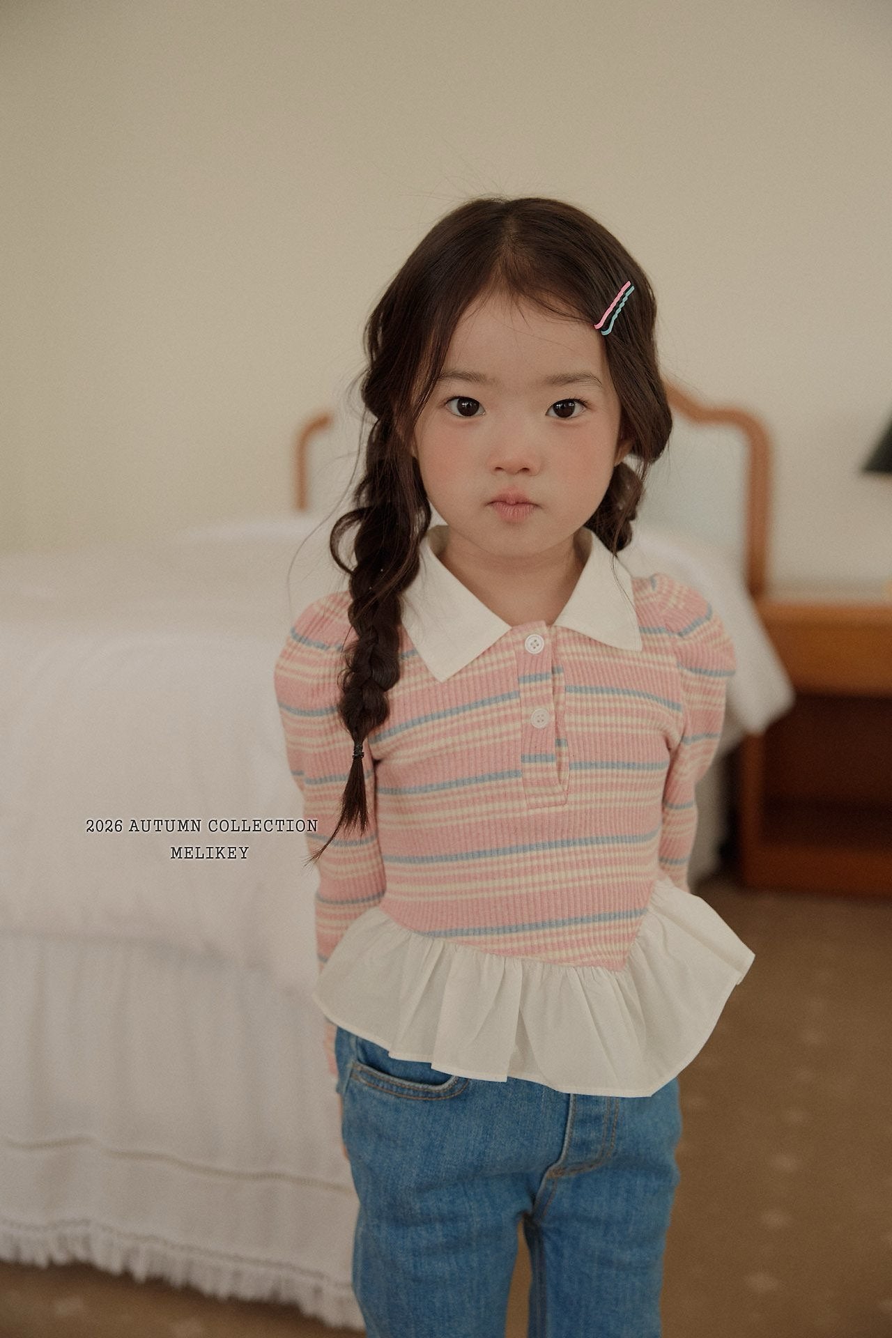 melikey diagonal frill collar t (~80-140cm)