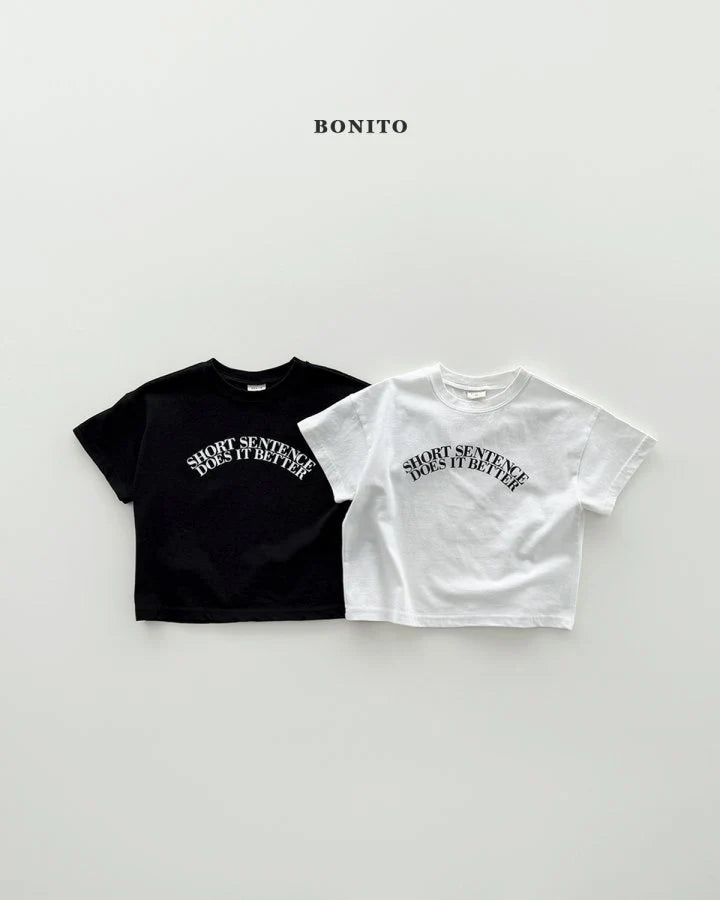 Bonito sentence short sleeve T-shirt (~80-140cm)