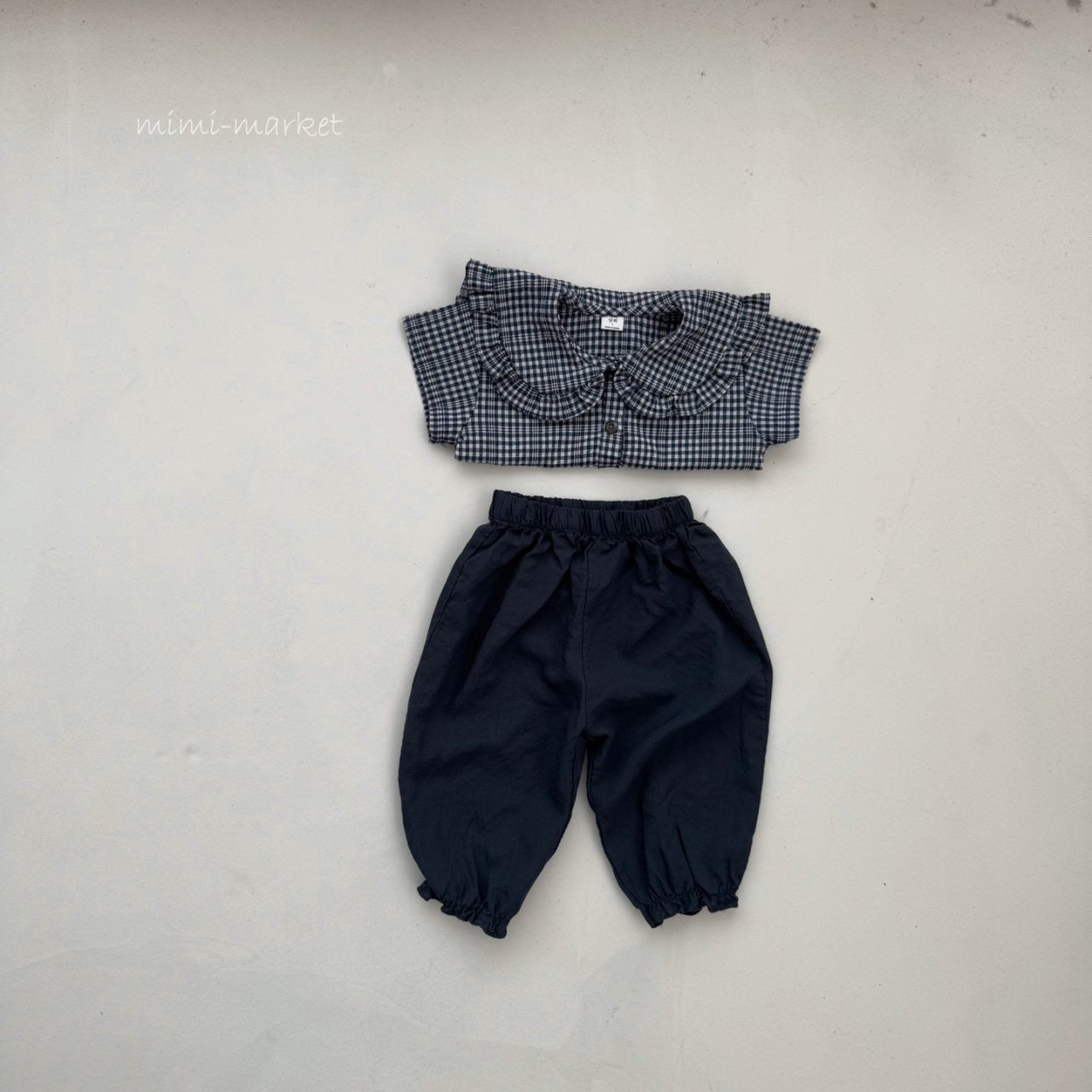 mimi market check frill blouse (70-85cm)