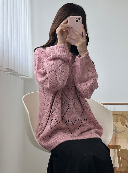 甜美愛心縷空針織OPS