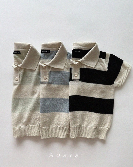 Aosta knit collar tee (~80-115cm)